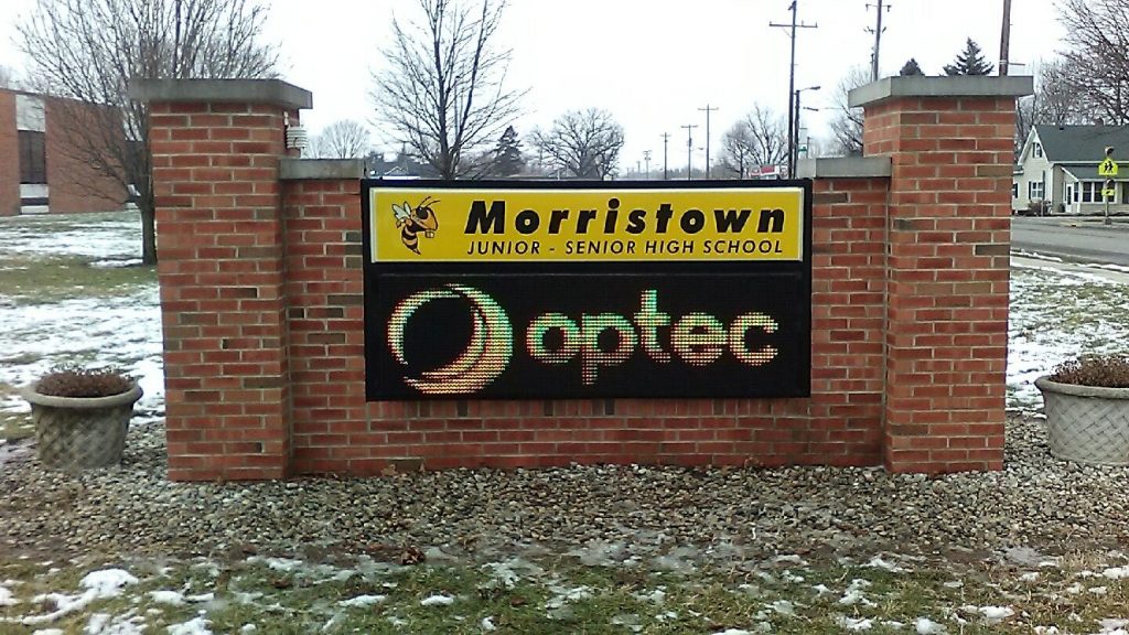 Morristown High School digital led sign monument