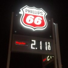 Digital Pylon Sign at Gas Station in Indianapolis